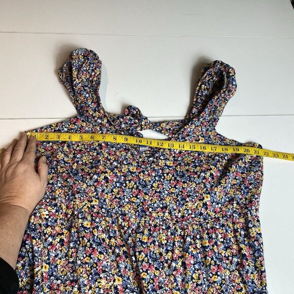Old Navy Womens Dress Floral Smocked Ruffle Strap Midi Cottagecore Boho Sz XXL - Picture 8 of 11